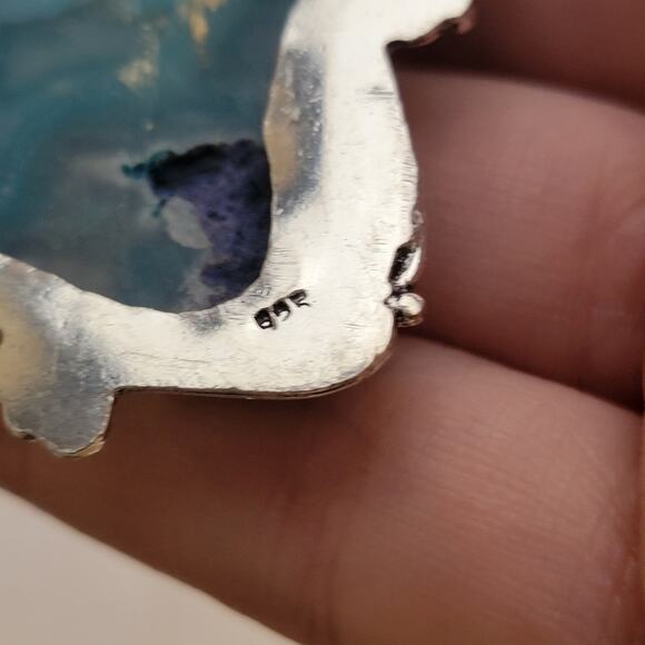 Sterling Silver Geode Pendant Necklace with Amethyst, 20-Inch Natural Jewelry - Picture 4 of 10